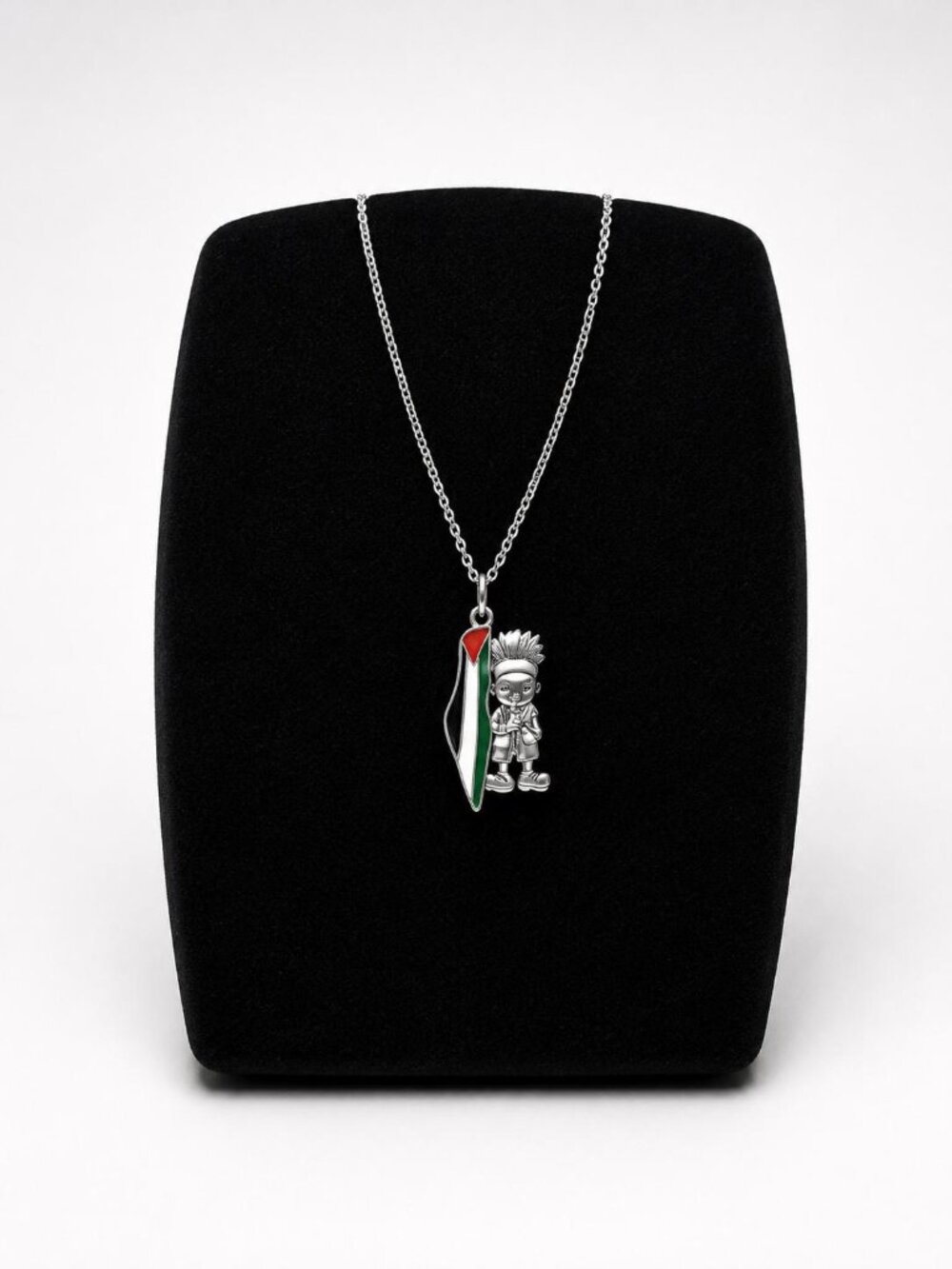 Palestine Map & Handala Necklace